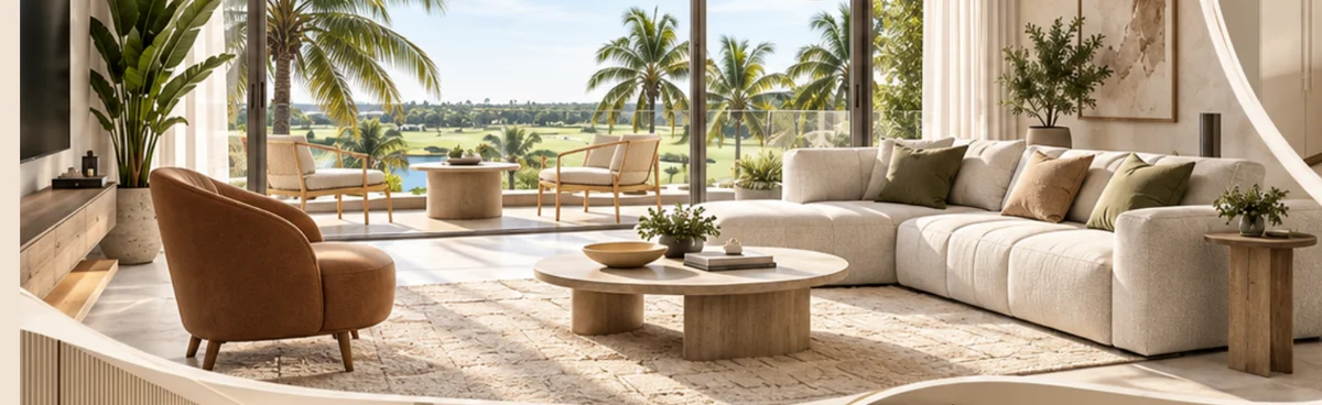 Render de interior de Reef & Golf en Cap Cana